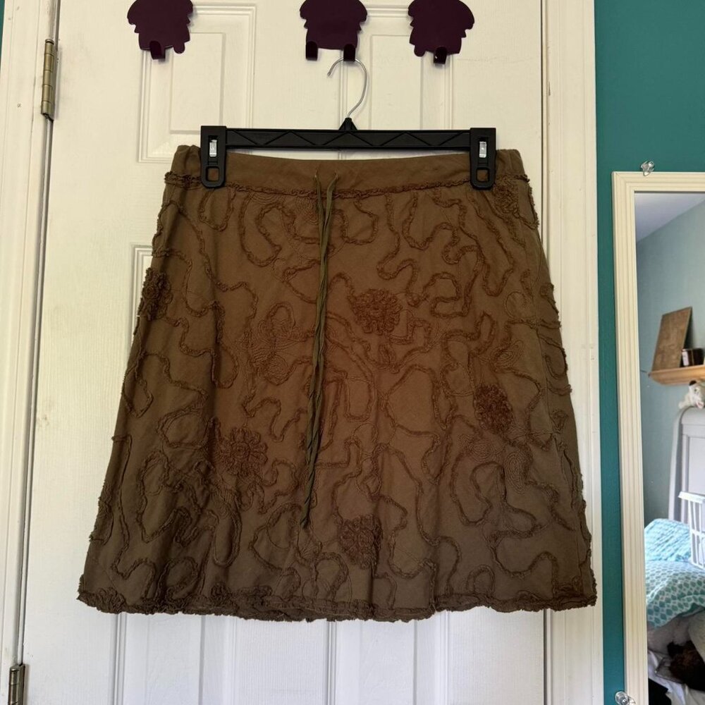 Dark Green Textured skirt!